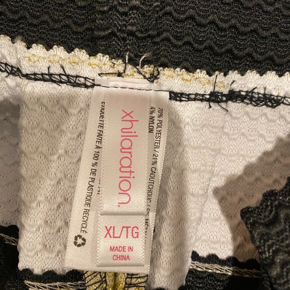 Womens gold and black stretchy mini skirt - Picture 4 of 5